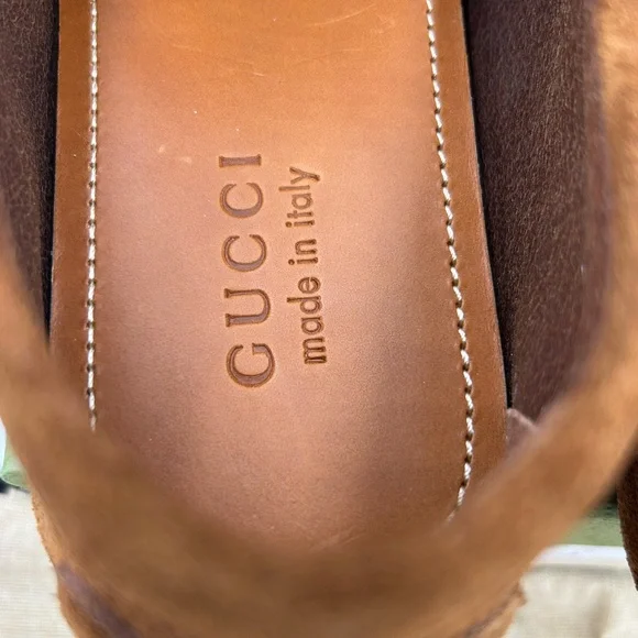 Men's Gucci brown suede horse bit driving loafers size 12 made in Italy - Picture 7 of 10